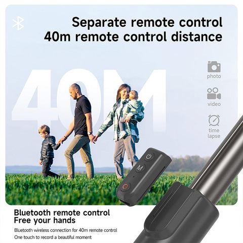 Telesin Selfiepinne Tripod - 245-1300mm med Fjärr till GoPro Hero12/11/Mini/10/9/8 Black/MAX & Mobil