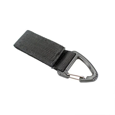 Nyckelband - Taktiskt Fäste i Nylon med Karbinhake, För Bälte / Molle - Svart - Action King