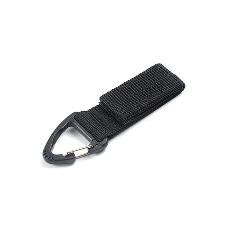 Nyckelband - Taktiskt Fäste i Nylon med Karbinhake, För Bälte / Molle - Svart - Action King