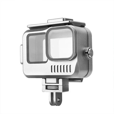 Vattentätt skal Aluminium med tillbehörshållare cold shoe till GoPro Hero12/11/10/9 Black