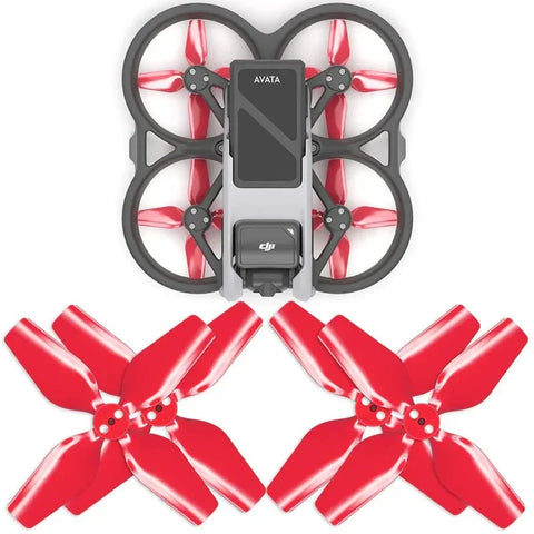Master Airscrew - DJI Avata 4-Blade Upgrade Propellers - 4-Blad Propeller till DJI Avata - Röd - Kit 4-Pack