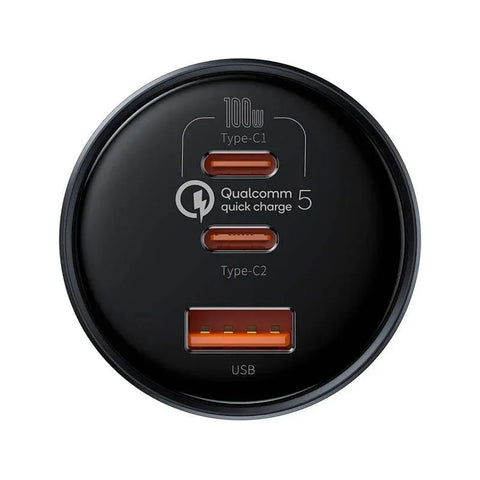 Baseus Qualcomm QC5 Car - Snabbladdare Bil QC5 / PPS 160W - 3xUSB Typ A/C - Svart - Action King