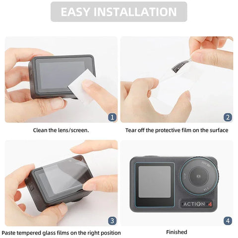 Linsskydd och Skärmskydd till DJI Osmo Action 4 - 2-Pack - Kit
