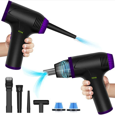 Dammsugare / Dammblåsare / kompressor 2 i 1 sladdlös, 7500mAh laddbart batteri - Kit