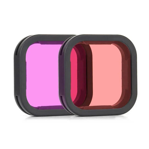 Färgfilter 2-pack - Röd light + Lila till GoPro Hero12/11/Mini/10/9 Black - Kit - Action King