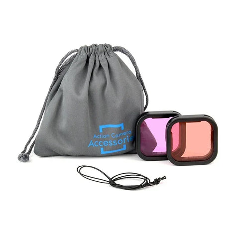 Färgfilter 2-pack - Röd light + Lila till GoPro Hero12/11/Mini/10/9 Black - Kit - Action King