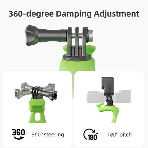 Telesin Flexibelt Silikonfäste 360° till Kamera - Svart - Action King