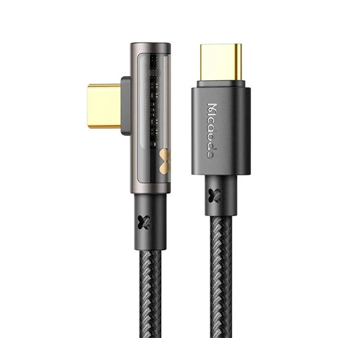 Mcdodo USB-C kabel Prism CA-3401, PD 2.0 / QC4.0, 100W, 20v/5A, Vinkel 90°, 1.8m - Svart - Action King