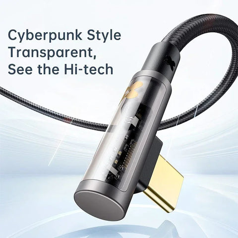 Mcdodo USB-C kabel Prism CA-3401, PD 2.0 / QC4.0, 100W, 20v/5A, Vinkel 90°, 1.8m - Svart - Action King