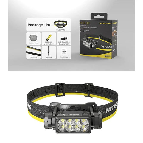 Nitecore HC65 UHE Pannlampa Tripple Output - 2000lm - Action King