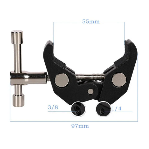 Magic Arm Dubbel 360° Kulled + Klämma - 11" - Aluminium - Kit