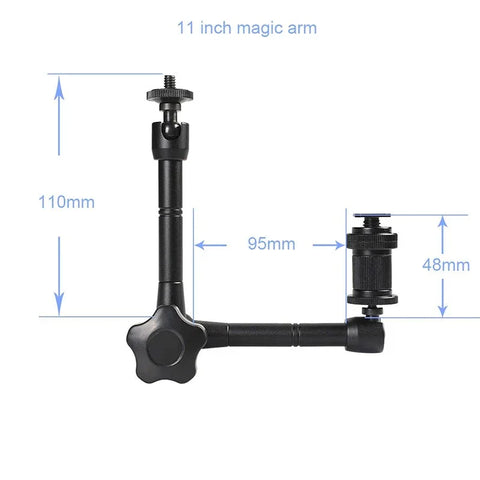 Magic Arm Dubbel 360° Kulled + Klämma - 11" - Aluminium - Kit