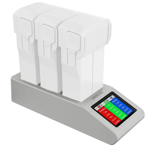 Snabbladdare för 3st batterier till DJI Mini 4 Pro / Mini 3 Pro / Mini 3 med färgskärm - Batteriladdare / Laddstation Hub