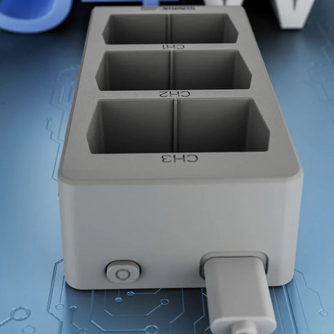 Snabbladdare för 3st batterier till DJI Mini 4 Pro / Mini 3 Pro / Mini 3 med färgskärm - Batteriladdare / Laddstation Hub