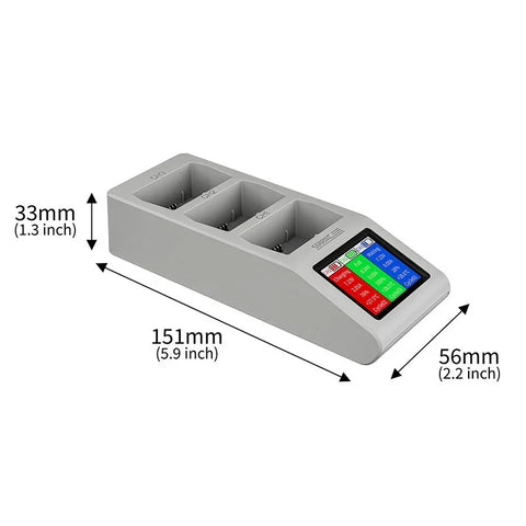 Snabbladdare för 3st batterier till DJI Mini 4 Pro / Mini 3 Pro / Mini 3 med färgskärm - Batteriladdare / Laddstation Hub