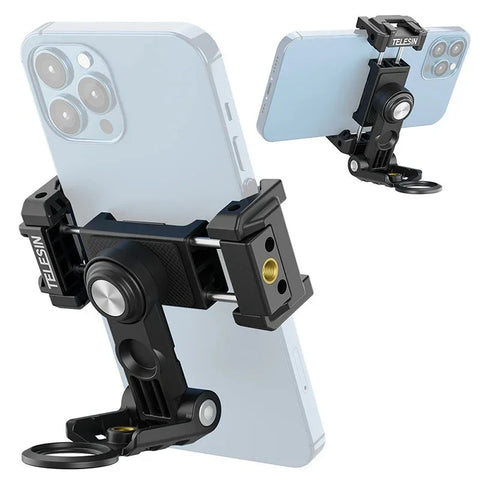 Telesin PM-001 Multifunctional Phone Holder - Fäste / Hållare Mobiltelefon Med Tillbehörshållare + 1/4" gänga till 1/4" Skruv - Action King
