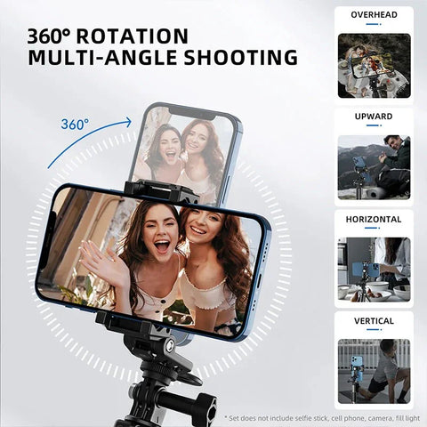 Telesin PM-001 Multifunctional Phone Holder - Fäste / Hållare Mobiltelefon Med Tillbehörshållare + 1/4" gänga till 1/4" Skruv - Action King