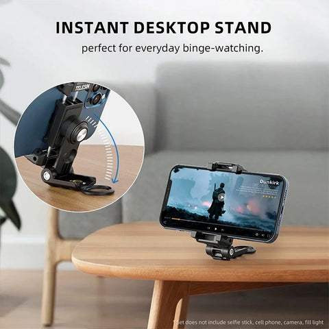 Telesin PM-001 Multifunctional Phone Holder - Fäste / Hållare Mobiltelefon Med Tillbehörshållare + 1/4" gänga till 1/4" Skruv - Action King