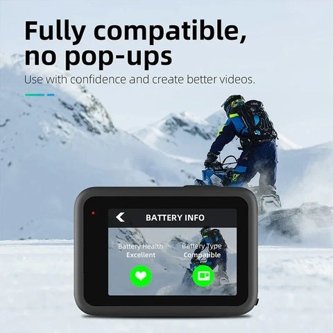 Telesin Batteri till GoPro Hero12/11/10/9 Black - ersätter SPBL1B - 1750mAh - Action King