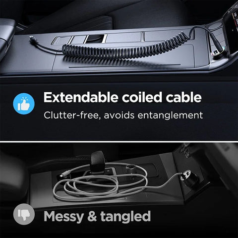 Joyroom Flexible Fast Charging Cable SA38-AC3, USB-A - USB-C Kabel, Spiral, 3A, 1.5m - Svart - Action King