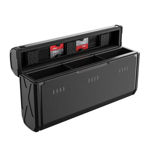Telesin Batteriladdare Pocket Box med förvaring för 3st batterier + 2st microSD - För GoPro Hero12/11/10/9 Black - Action King