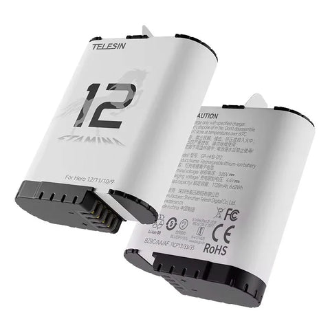 Telesin Stamina Batteri till GoPro Hero12/11/10/9 Black - Low-temp-batteri - 1720mAh - Action King