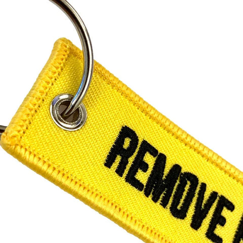 Nyckelband - REMOVE BEFORE FLIGHT - Gul/Svart - Action King