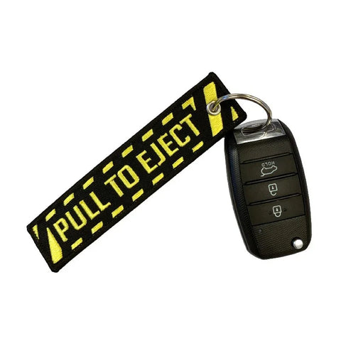 Nyckelband - PULL TO EJECT - Svart/Gul - Action King