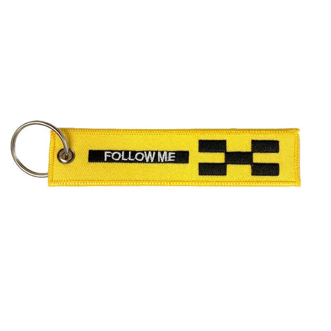 Nyckelband - REMOVE BEFORE FLIGHT / FOLLOW ME - Gul/Svart