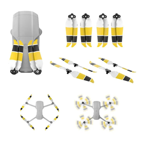 Propeller till DJI Mavic Air 2 / Air 2S - ersätter 7238F - Low Noise - Kit 4-Pack - Gul/Svart
