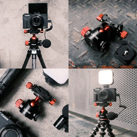 Ulanzi U-70 Kulledsfäste Vlog med tillbehörshållare 360 grader - Aluminium - Action King