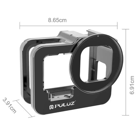 Puluz Skyddsram Vlog Aluminium med tillbehörshållare cold shoe och UV-filter till GoPro Hero12/11/10/9 Black - Action King