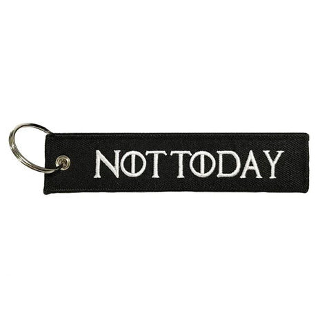 Nyckelband - WHAT DO WE SAY TO THE GOD OF DEATH? / NOT TODAY - Svart/Vit - Action King