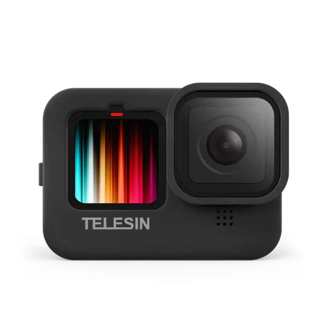 Telesin Silikonskal till GoPro Hero13/12/11/10/9 Black - Linsskydd, Handledsrem - Svart