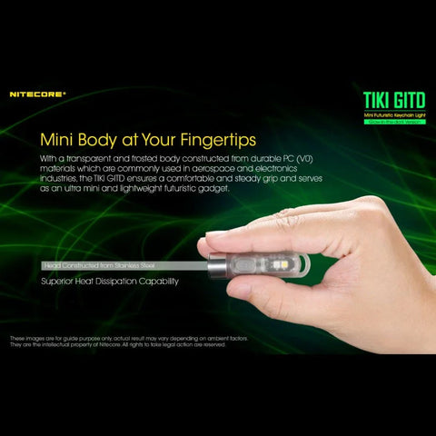 Nitecore TIKI GITD Nyckelringslampa USB-C - 300lm - Action King