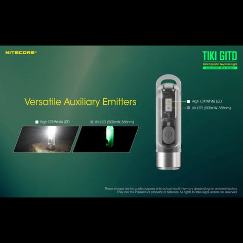 Nitecore TIKI GITD Nyckelringslampa USB-C - 300lm - Action King