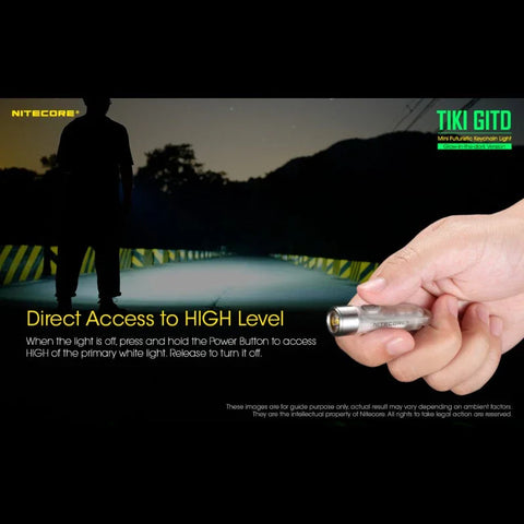 Nitecore TIKI GITD Nyckelringslampa USB-C - 300lm - Action King