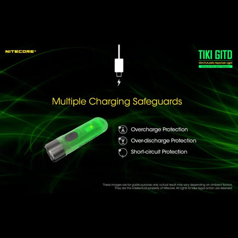 Nitecore TIKI GITD Nyckelringslampa USB-C - 300lm - Action King