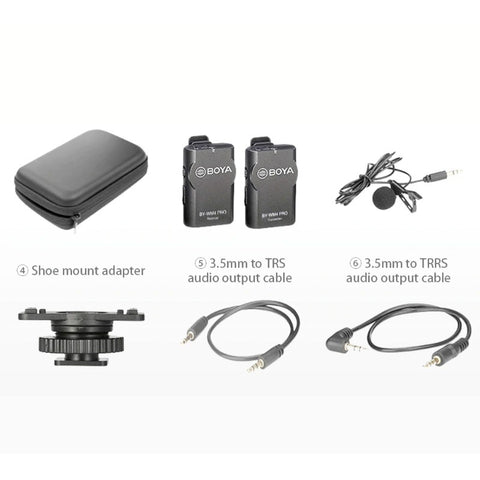 Boya BY-WM4 Pro-K1 Dual Channel Trådlös Mikrofon till Mobil / Kamera / PC - Kit