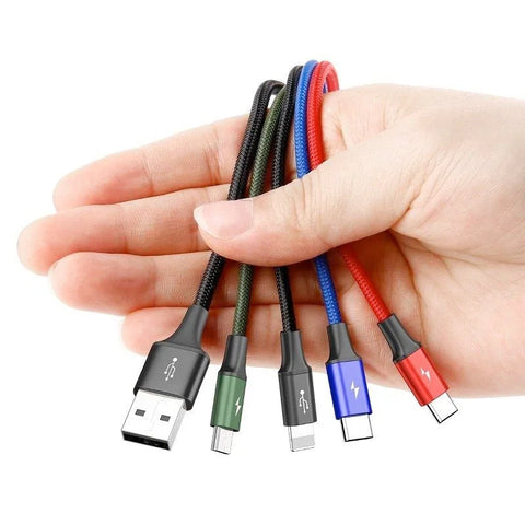 Baseus Rapid Series 4-in-1, USB kabel 3.5A, 1.2m - Multi, 2xUSB-C / Lightning / MicroUSB