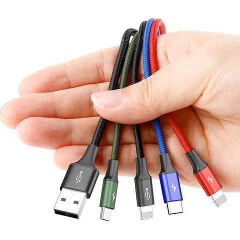 Baseus Rapid Series 4-in-1, USB kabel 3.5A, 1.2m - Multi, USB-C / 2 x Lightning / MicroUSB