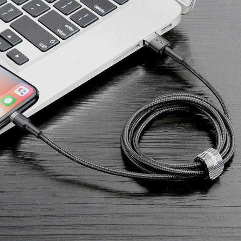 Baseus Cafule USB-A - Lightning Kabel, 2.4A, 0.5m - Svart - Action King