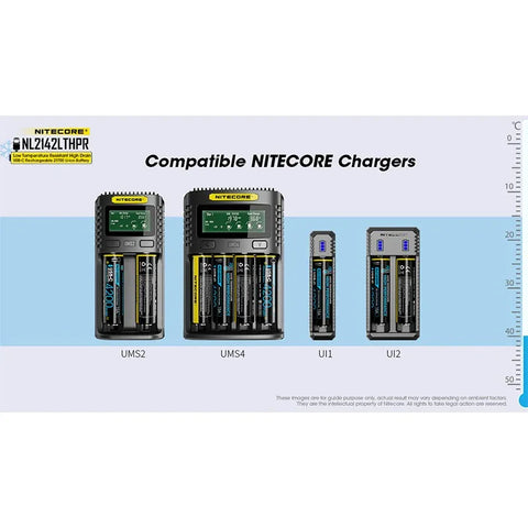 Nitecore NL2142LTHPR Li-ion 21700 Batteri Low Temp - 4200mAh, 3,6V, Max 15A, USB-C Laddning
