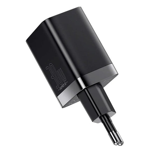 Baseus Super Si Pro Quick Charger - Väggladdare - Snabbladdare QC3.0 / PD 30W - 100-240V till USB - 2xUSB Typ A/C - Svart