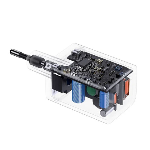 Baseus Super Si Pro Quick Charger - Väggladdare - Snabbladdare QC3.0 / PD 30W - 100-240V till USB - 2xUSB Typ A/C - Svart