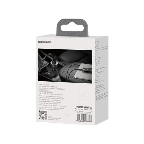 Baseus Supreme Digital Display Car - Snabbladdare Bil PPS 100W - 2xUSB Typ A/C, Med Display - Svart