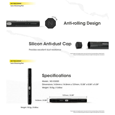 Nitecore NC-CK020 Lens Cleaning Pen - Dubbelsidig rengöringspenna för filter och teknik