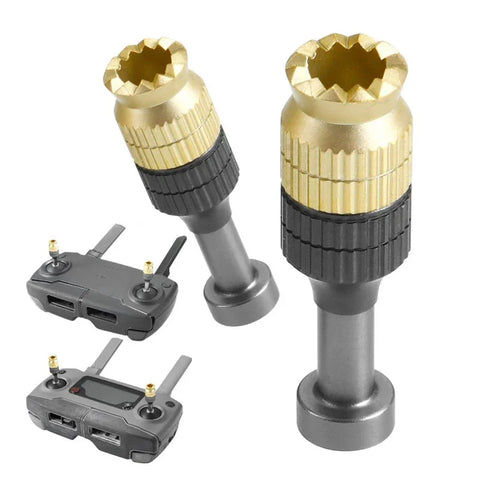 Stick / Spak Teleskopisk till DJI Mini 4K/2/1/SE, Mavic 2 Pro/Zoom, Mavic 3 fjärrkontroll - 2-pack Aluminium - Titan/Guld