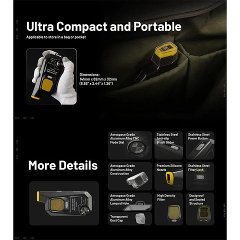 Nitecore BB2 - BlowerBaby GEN2 - Dammblåsare sladdlös, 7.2Wh laddbart batteri