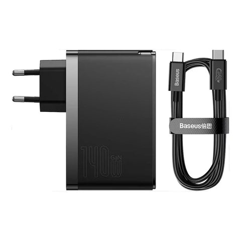 Baseus GaN5 Pro 140W Wall Charger - Väggladdare - Snabbladdare PD/QC/PPS - 110-240V till USB - 3xUSB Typ A/C - Svart